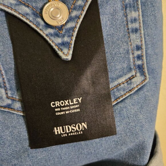Hudson NWT Croxley Mid Thigh Short Denim Cuff 5 Pockets Stretch Size 29 - Picture 10 of 14